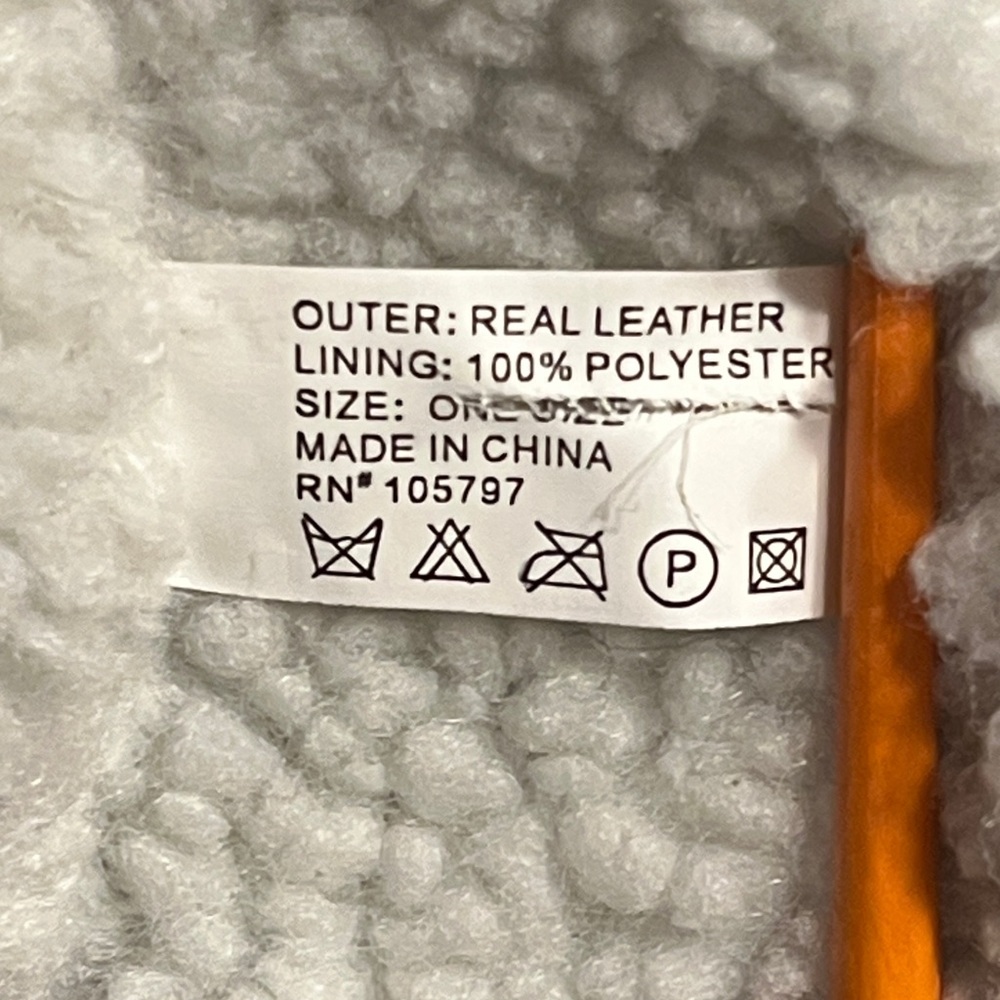 Brown Leather & Faux Fleece Hat - Picture 2 of 10